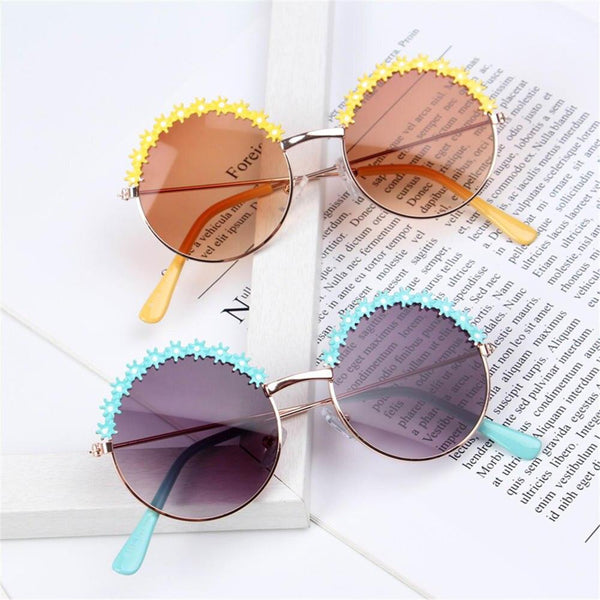 Lunettes de soleil polarisées à fleurs pour enfants avec monture métallique - Mon Petit Ange