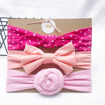 Bandeau fille 3 nuances de rose et de formes (lot de 3) - Mon Petit Ange