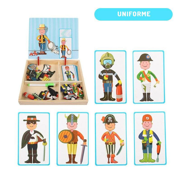 Jouet educatif puzzle en bois montessori style uniforme