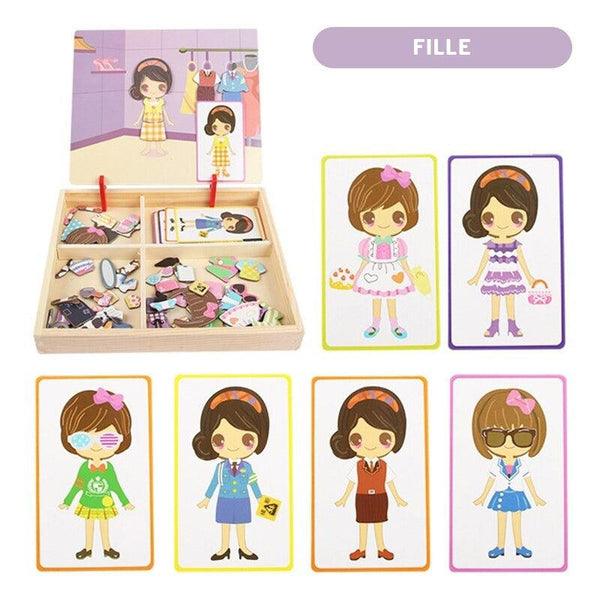 Jouet educatif puzzle en bois montessori pour fille