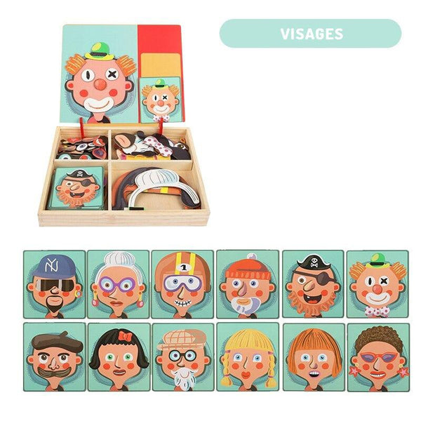 Jouet educatif puzzle en bois montessori