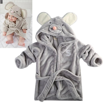 Peignoir de bain pour bébé gris souris