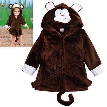 Peignoir de bain pour bébé style singe avec queue et les oreilles