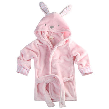 peignoir pour enfant en lapin rose