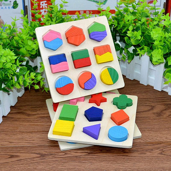 Puzzle en bois à formes géométriques pour bébé - Mon Petit Ange