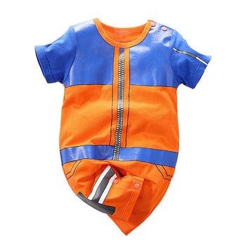 Pyjama manga Naruto pour bebe vue de face bleu et orange