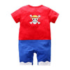 Pyjama manga bebe one piece vue de dos avec le crane de pirate en dessin