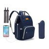 Sac maternité bleu marine pour maman avec prise chargeur