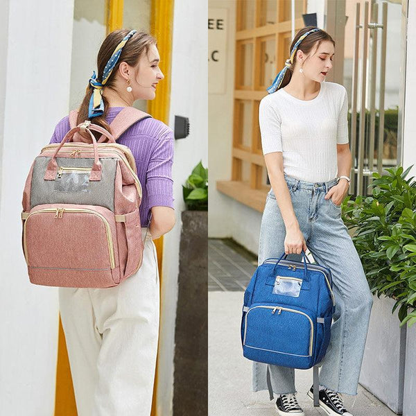 Sac de maternité pour maman bleu ou rose et gris