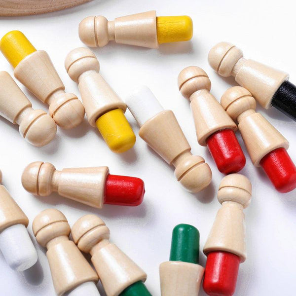 Jeu éducatif en bois pour enfant avec pions de couleurs différentes
