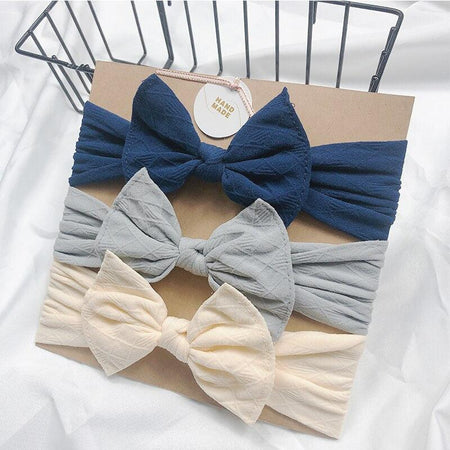 Bandeau fille beige gris bleu (lot de 3) - Mon Petit Ange