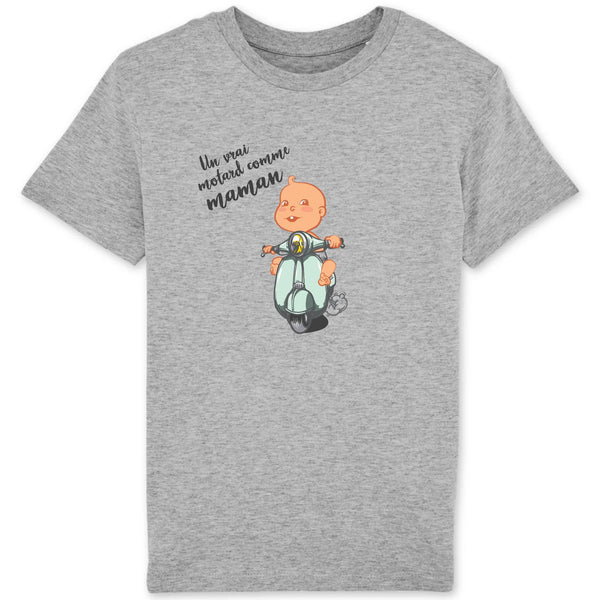 T-shirt enfant 100% Bio - Motard comme maman - Mon Petit Ange