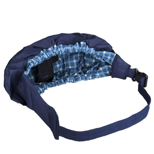 porte bébé bandoulière pour parents bleu à carreaux