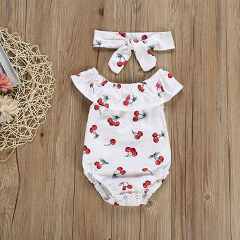 Ensemble body et bandeau aux motifs cerise - Mon Petit Ange