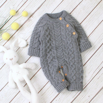 Combinaison pour bébé en tricot de couleur unie - Mon Petit Ange