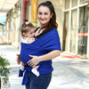 Echarpe de portage bleu à nouage facile pour bébé