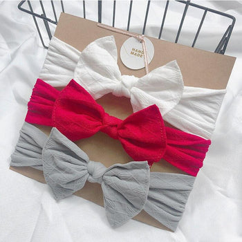 Bandeau fille blanc rouge gris (lot de 3) - Mon Petit Ange