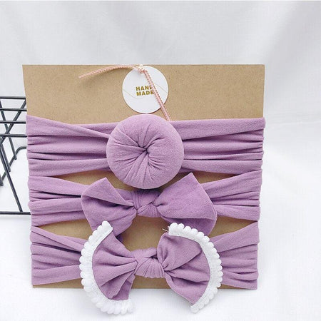 Bandeau fille couleur mauve (lot de 3) - Mon Petit Ange