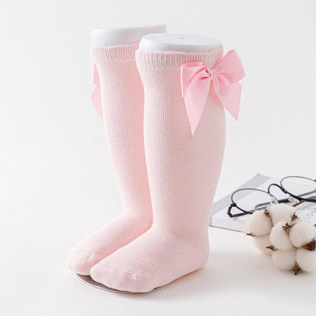 Paire de chaussette rose avec noeuds de papillon - Mon Petit Ange
