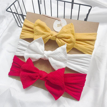 Bandeau fille rouge blanc et jaune (lot de 3) - Mon Petit Ange