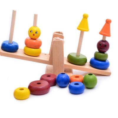 Jeu éducatif balance en bois pour enfant