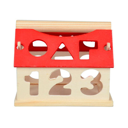 Jeu educatif pour enfant avec maison en bois
