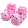 Paire de chaussette lapin rose en tissu pour bébé