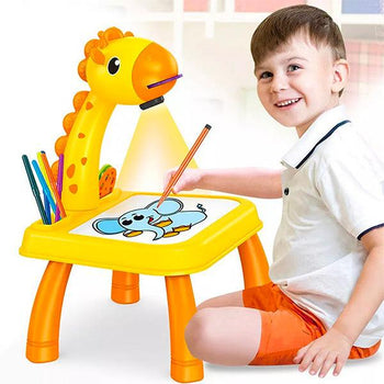 Projecteur dessin pour enfant girafe jaune