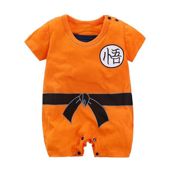 Pyjama manga bebe goku orange de face