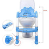 Réducteur de toilette bleu avec marche pied pour enfant avec dimension