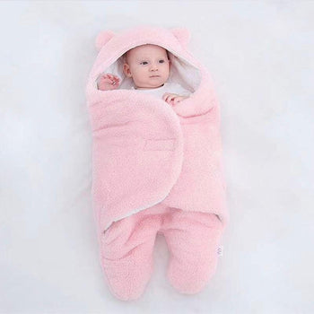 Sac de couchage en coton flanelle rose pour bébé