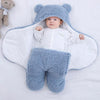 Sac de couchage en coton molletonné bleu doux et confortable pour nourrisson