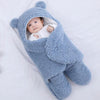 Sac de couchage en coton molletonné bleu chaud et doux pour endormir bébé facilement