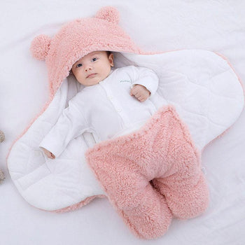 Sac de couchage rose en coton molletonné pour garder bébé confortable