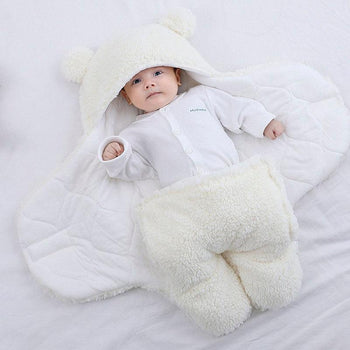 Sac de couchage blanc en coton molletonné pour bébé