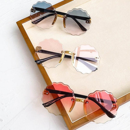 Lunettes de soleil rondes en forme de vague de fleurs pour enfants - Mon Petit Ange