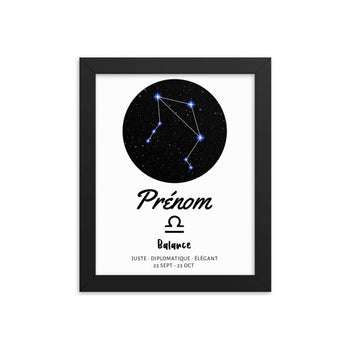 tableau personnalisé prénom de signe astrologique balance