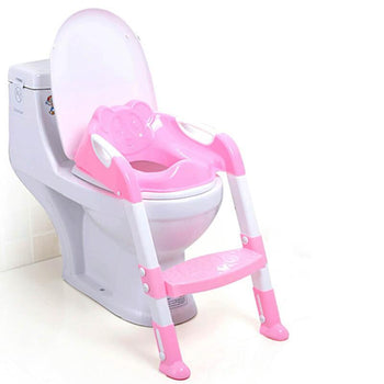 Reducteur de toilette rose avec marche pied pour enfant